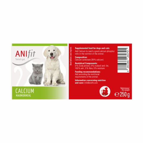 Hund Katze B.A.R.F. Nahrungsergänzungen Calcium 250g 1 Stück -4- Anifit